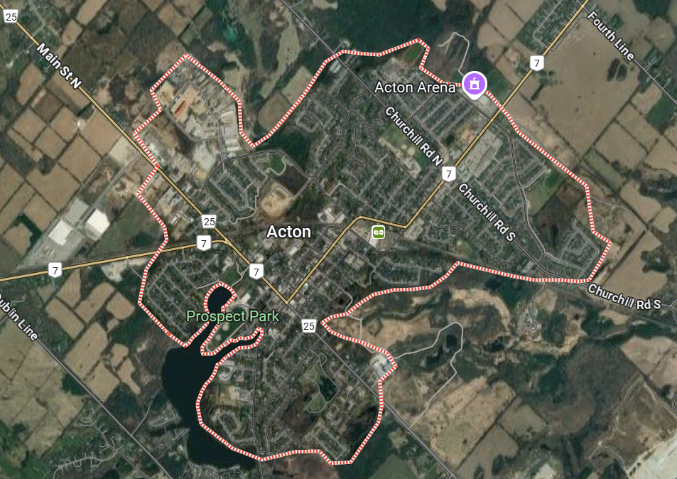map of acton, ontario